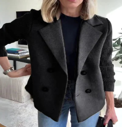 Katrin Patchwork Blazer with Knitted Sleeves (One Piece)
