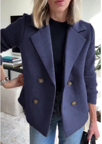 Katrin Patchwork Blazer with Knitted Sleeves (One Piece)