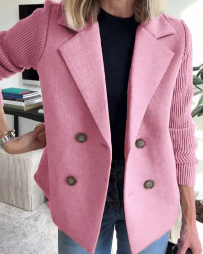 Katrin Patchwork Blazer with Knitted Sleeves (One Piece)