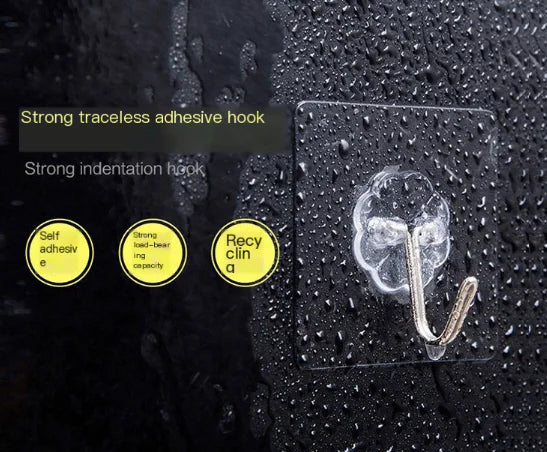 Strong Transparent Wall Hooks for No-Drill Hanging