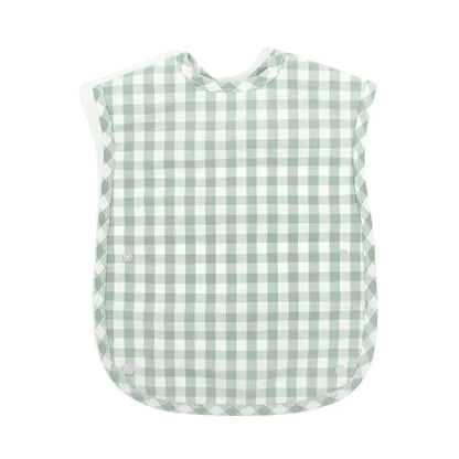 Fashion Plaid Waterproof Cotton Bib for Infants and Kids