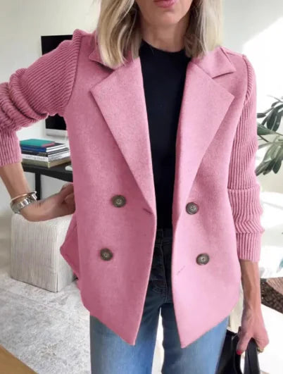 Katrin Patchwork Blazer with Knitted Sleeves (One Piece)