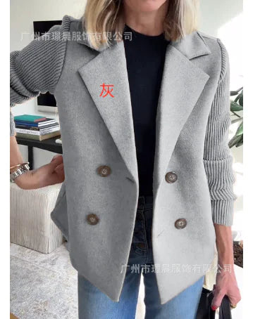 Katrin Patchwork Blazer with Knitted Sleeves (One Piece)