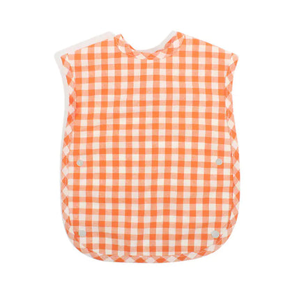 Fashion Plaid Waterproof Cotton Bib for Infants and Kids