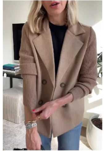 Katrin Patchwork Blazer with Knitted Sleeves (One Piece)