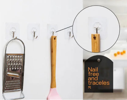 Strong Transparent Wall Hooks for No-Drill Hanging