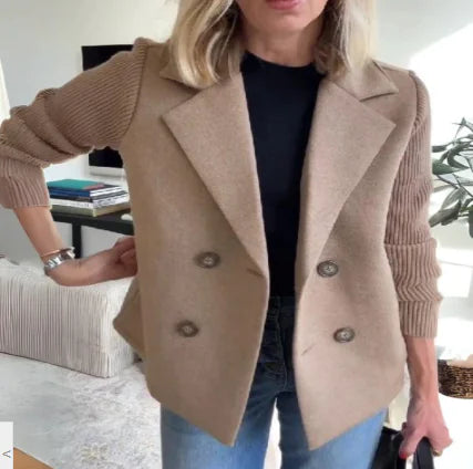 Katrin Patchwork Blazer with Knitted Sleeves (One Piece)