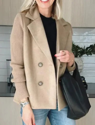 Katrin Patchwork Blazer with Knitted Sleeves (One Piece)